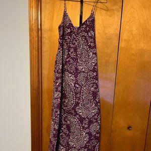 Long Maxi Dress Purple Paisley Merona XS